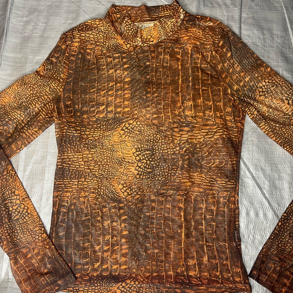 Mesh Animal Print Top